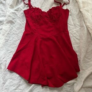 NWT JJs House Red Romper with Removable Bows